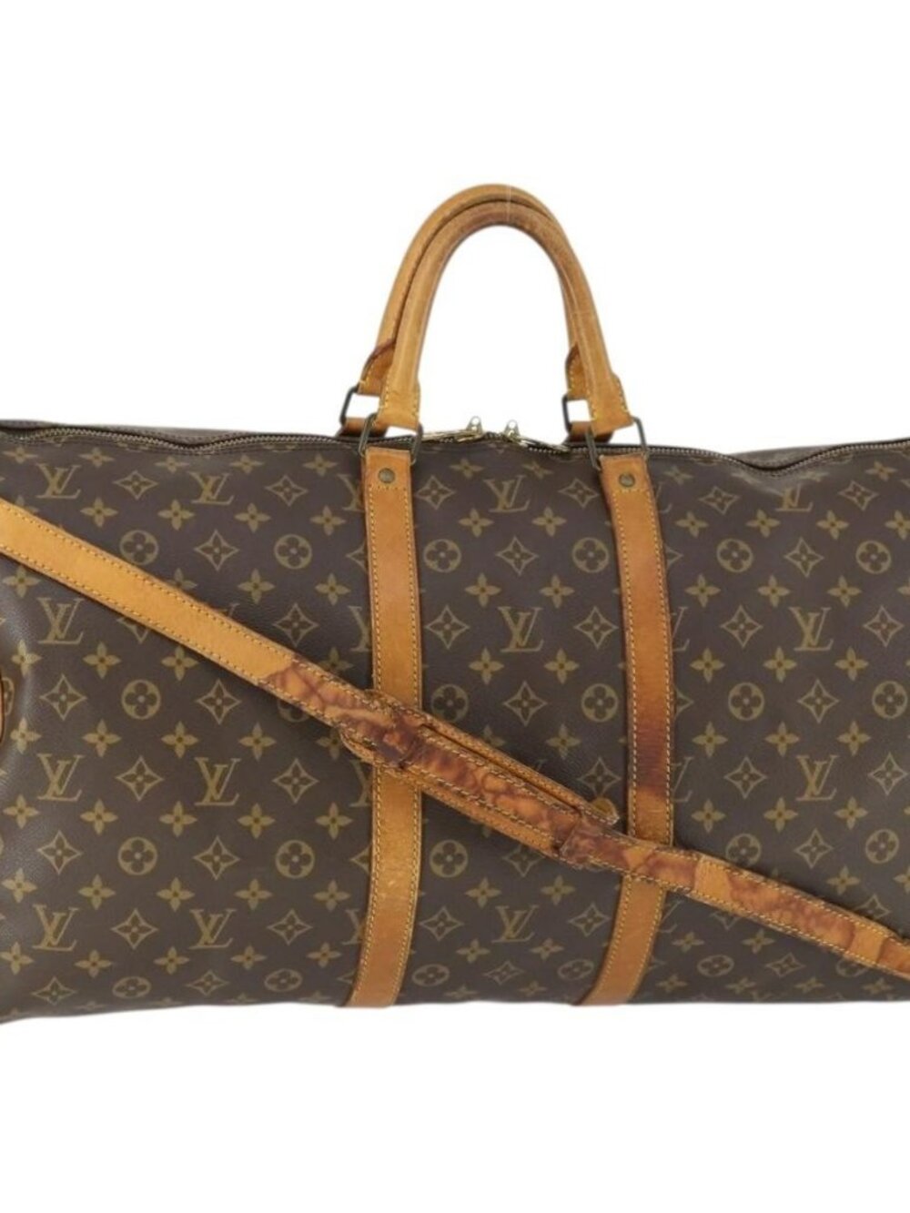 LOUIS VUITTON Monogram Keepall Bandouliere 55 Boston Bag M41414 LV Auth 166551